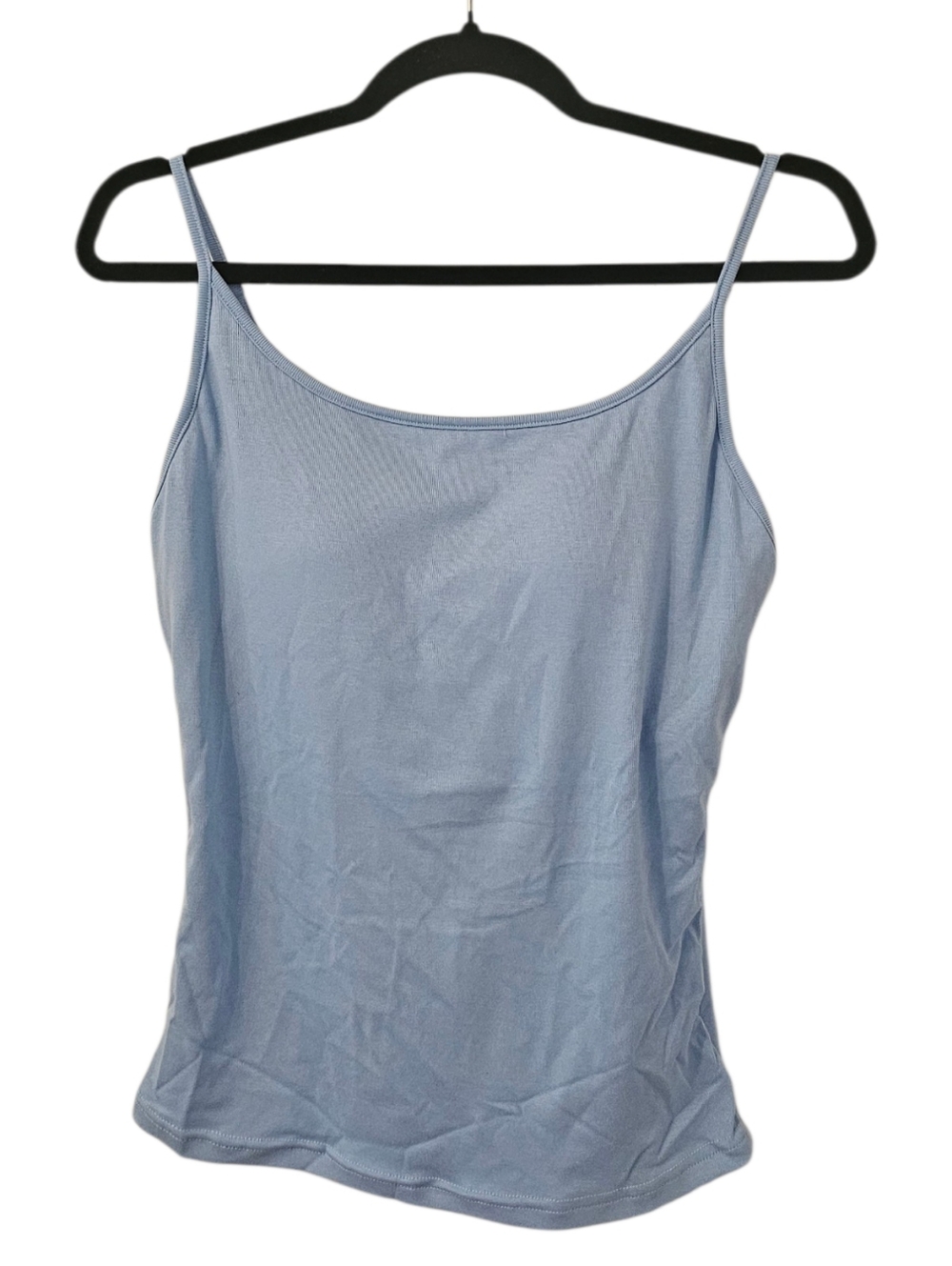 Blue and White Cider Built-In Bra U-Neck Cami Top